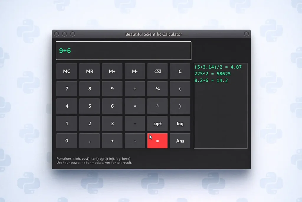 Python Tkinter calculator interface – simple GUI example