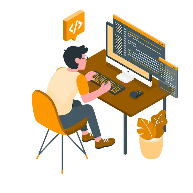 Illustration showing beginner-friendly Python learning, representing students and self-learners exploring programming.